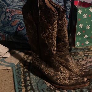 Circle G Brown Embroidered Heeled Boots